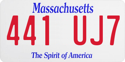 MA license plate 441UJ7