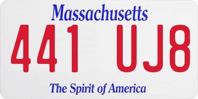 MA license plate 441UJ8