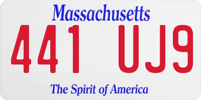 MA license plate 441UJ9