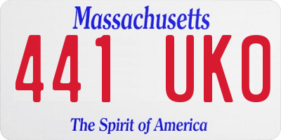 MA license plate 441UK0