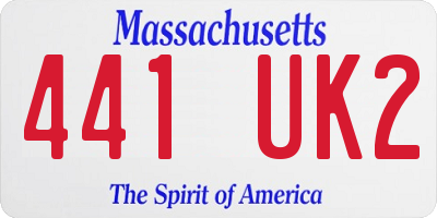 MA license plate 441UK2