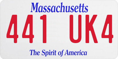MA license plate 441UK4