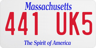 MA license plate 441UK5