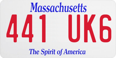 MA license plate 441UK6