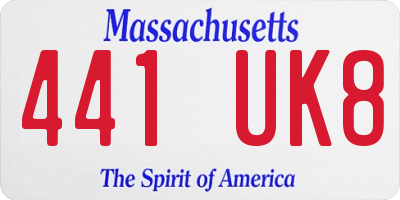 MA license plate 441UK8