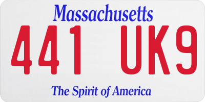 MA license plate 441UK9