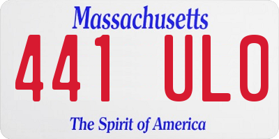 MA license plate 441UL0