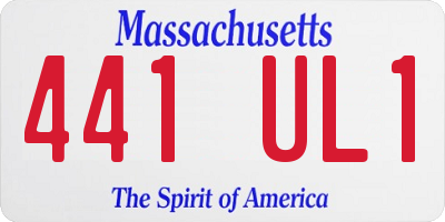 MA license plate 441UL1