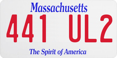 MA license plate 441UL2