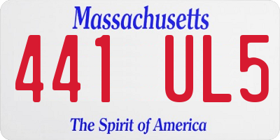 MA license plate 441UL5