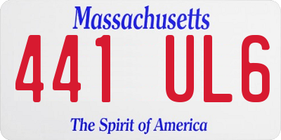 MA license plate 441UL6