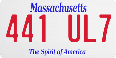 MA license plate 441UL7