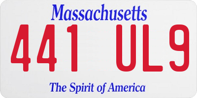 MA license plate 441UL9