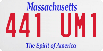 MA license plate 441UM1