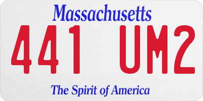 MA license plate 441UM2