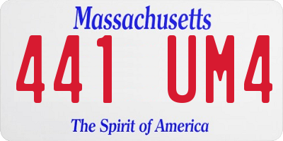 MA license plate 441UM4