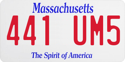 MA license plate 441UM5