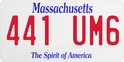 MA license plate 441UM6