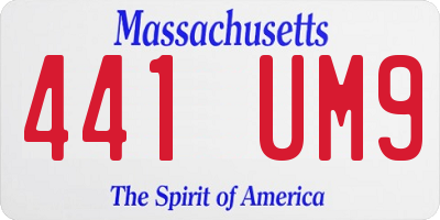MA license plate 441UM9