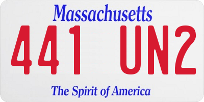 MA license plate 441UN2