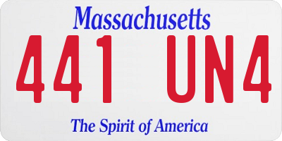 MA license plate 441UN4