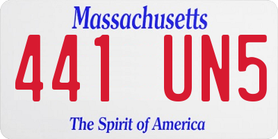 MA license plate 441UN5