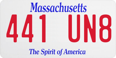 MA license plate 441UN8