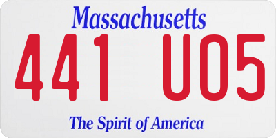 MA license plate 441UO5
