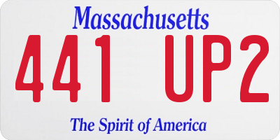 MA license plate 441UP2