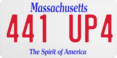 MA license plate 441UP4