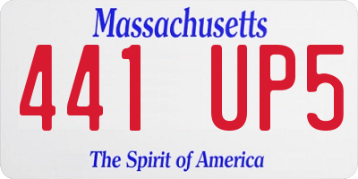 MA license plate 441UP5