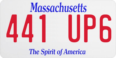 MA license plate 441UP6