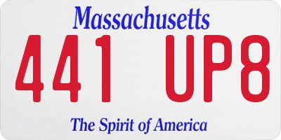MA license plate 441UP8