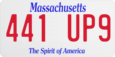MA license plate 441UP9