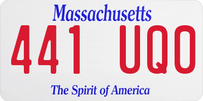 MA license plate 441UQ0