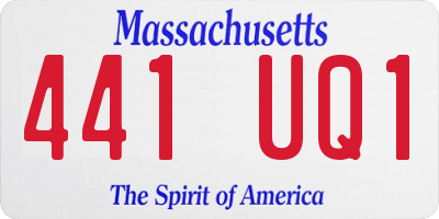 MA license plate 441UQ1