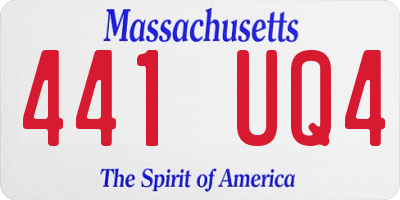 MA license plate 441UQ4