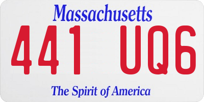 MA license plate 441UQ6