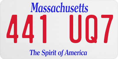 MA license plate 441UQ7