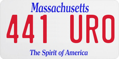 MA license plate 441UR0