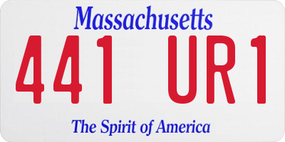 MA license plate 441UR1