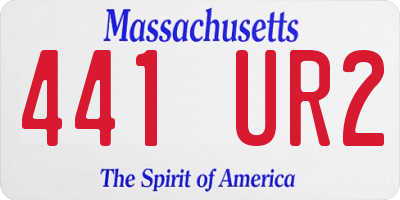 MA license plate 441UR2