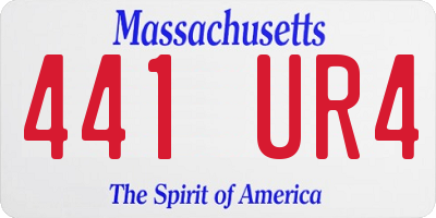 MA license plate 441UR4