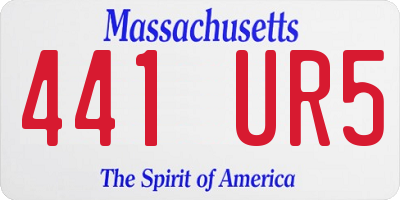 MA license plate 441UR5