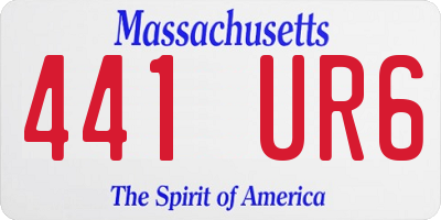 MA license plate 441UR6
