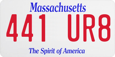 MA license plate 441UR8