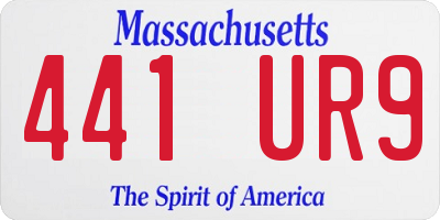 MA license plate 441UR9