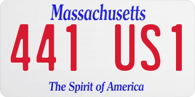 MA license plate 441US1