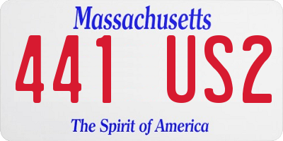 MA license plate 441US2