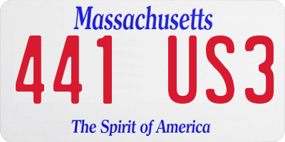 MA license plate 441US3